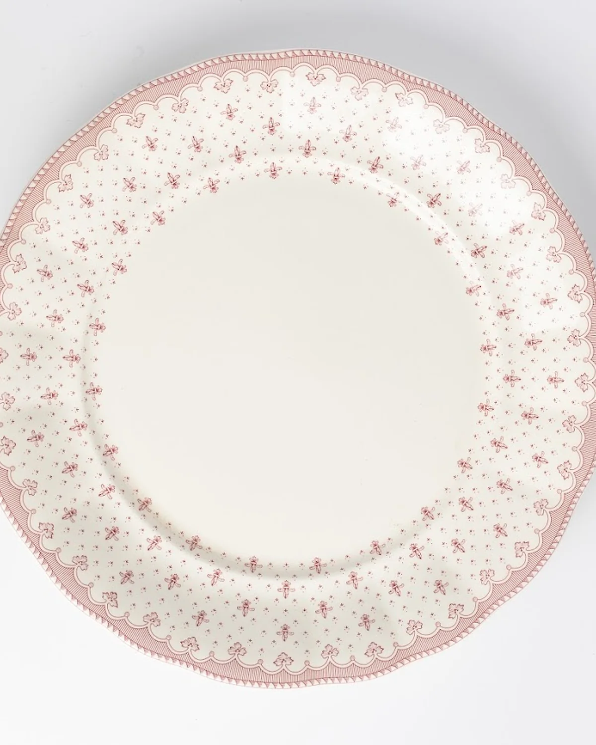 Plato Llano Flor de Lis Rosa