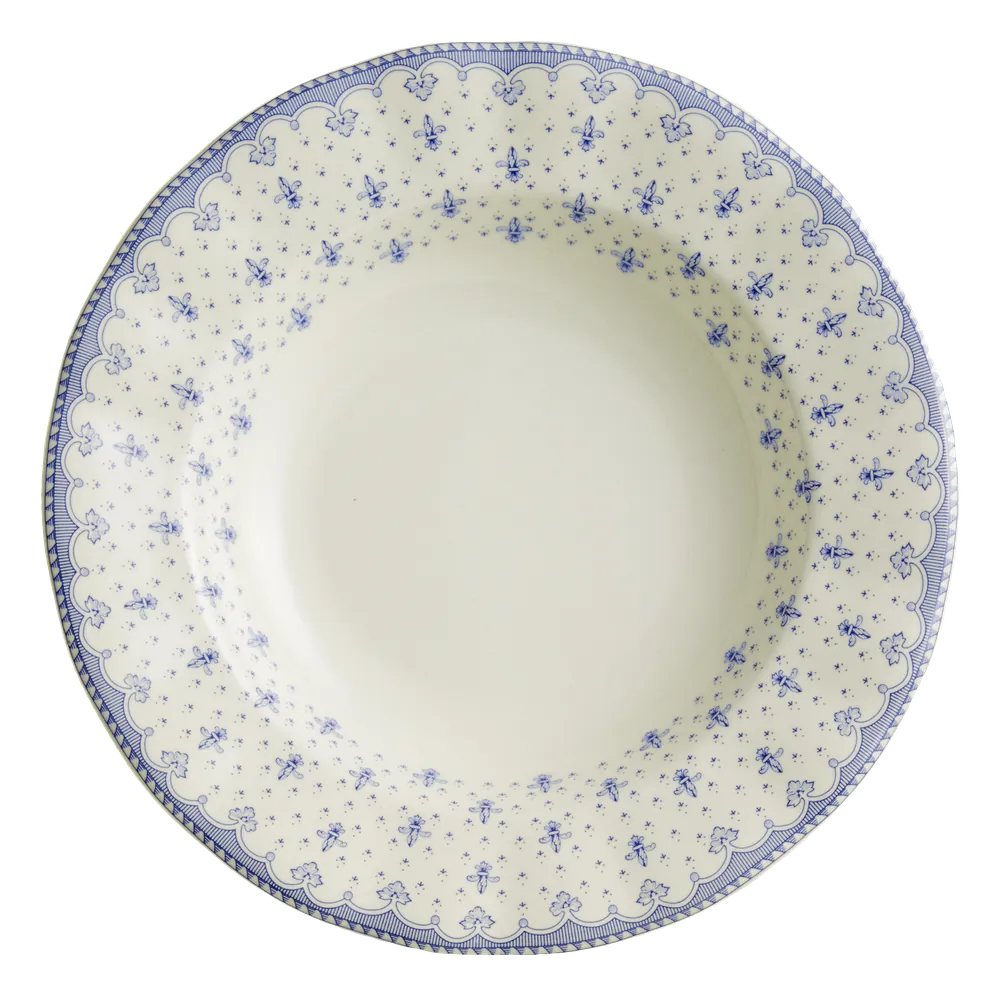 Plato hondo Flor de Lis Azul