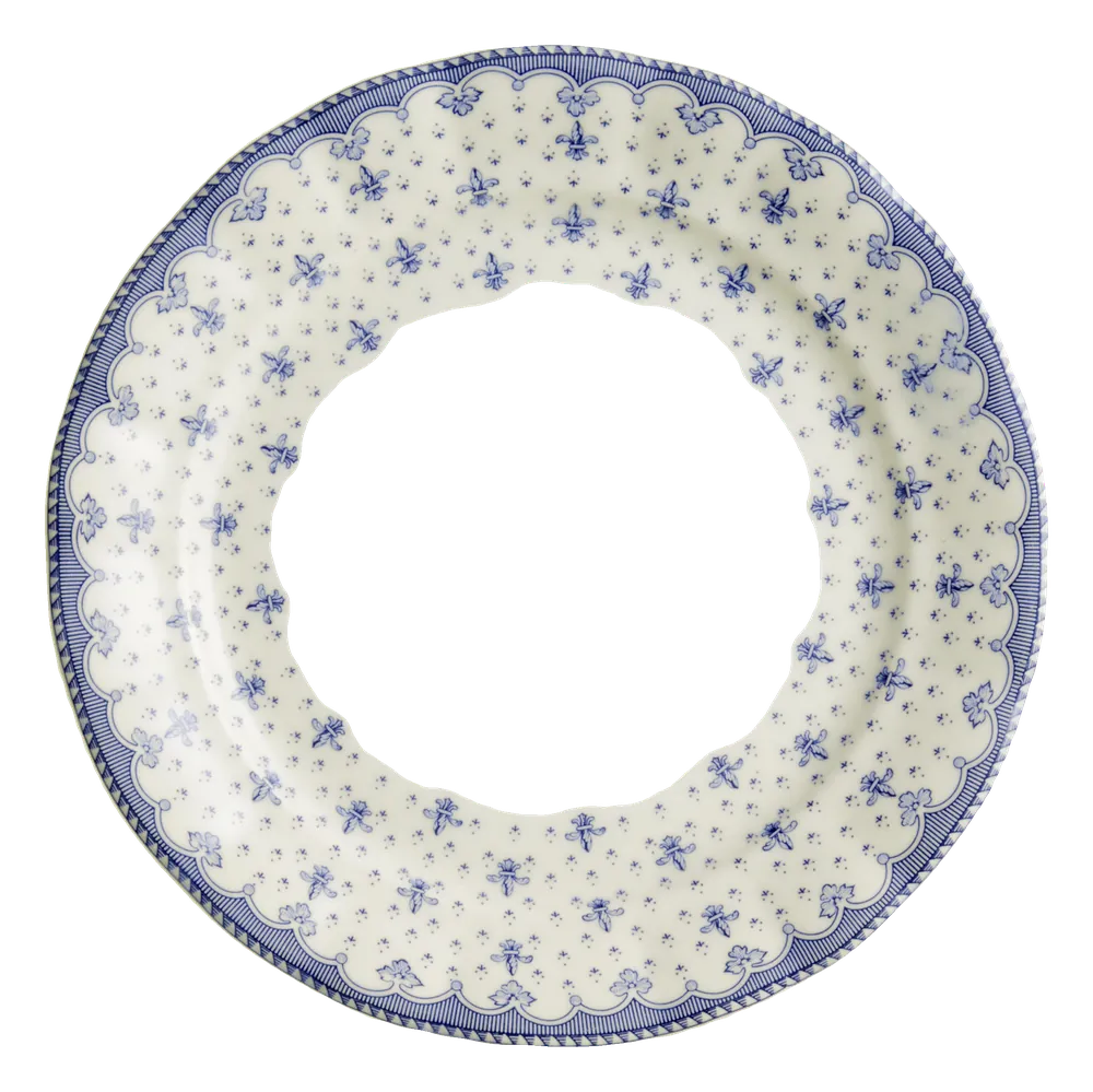 Plato pasta Flor de Lis Azul