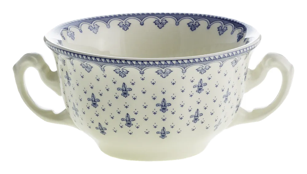 Taza de consomé Flor de Lis Azul