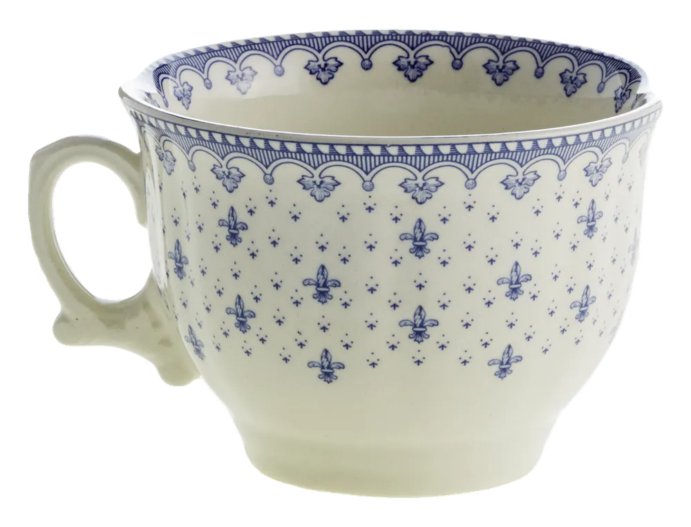 Taza de desayuno Flor de Lis Azul