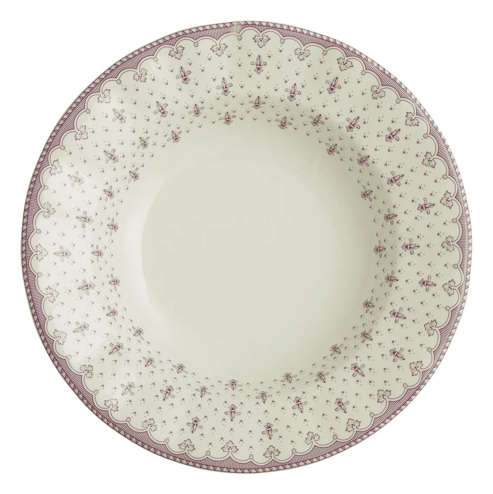 Plato hondo Flor de Lis Rosa