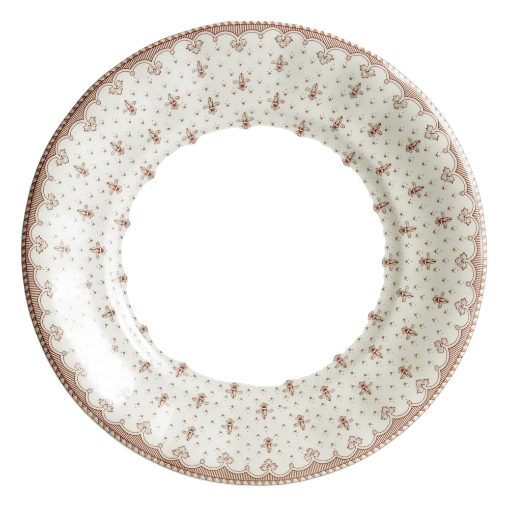Plato llano 28 cm Flor de Lis Rosa