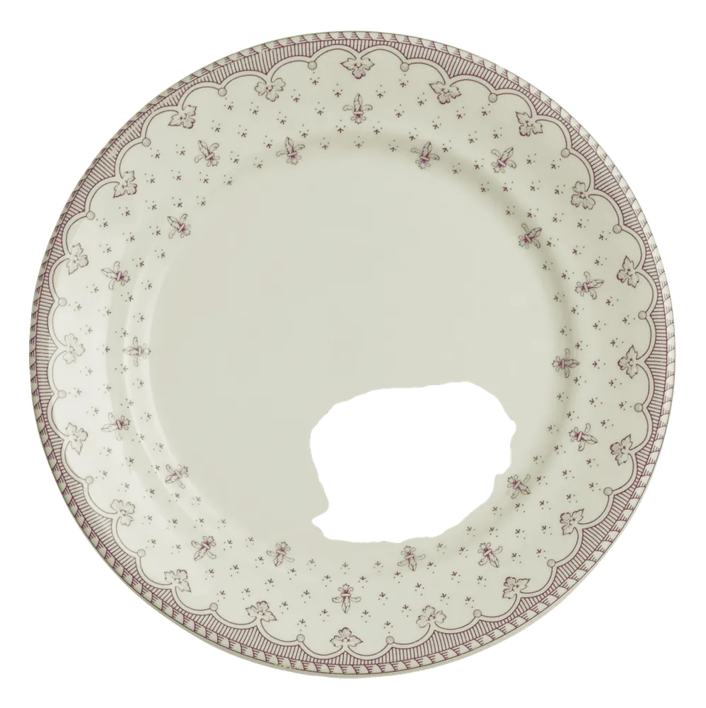 Plato pan Flor de Lis Rosa