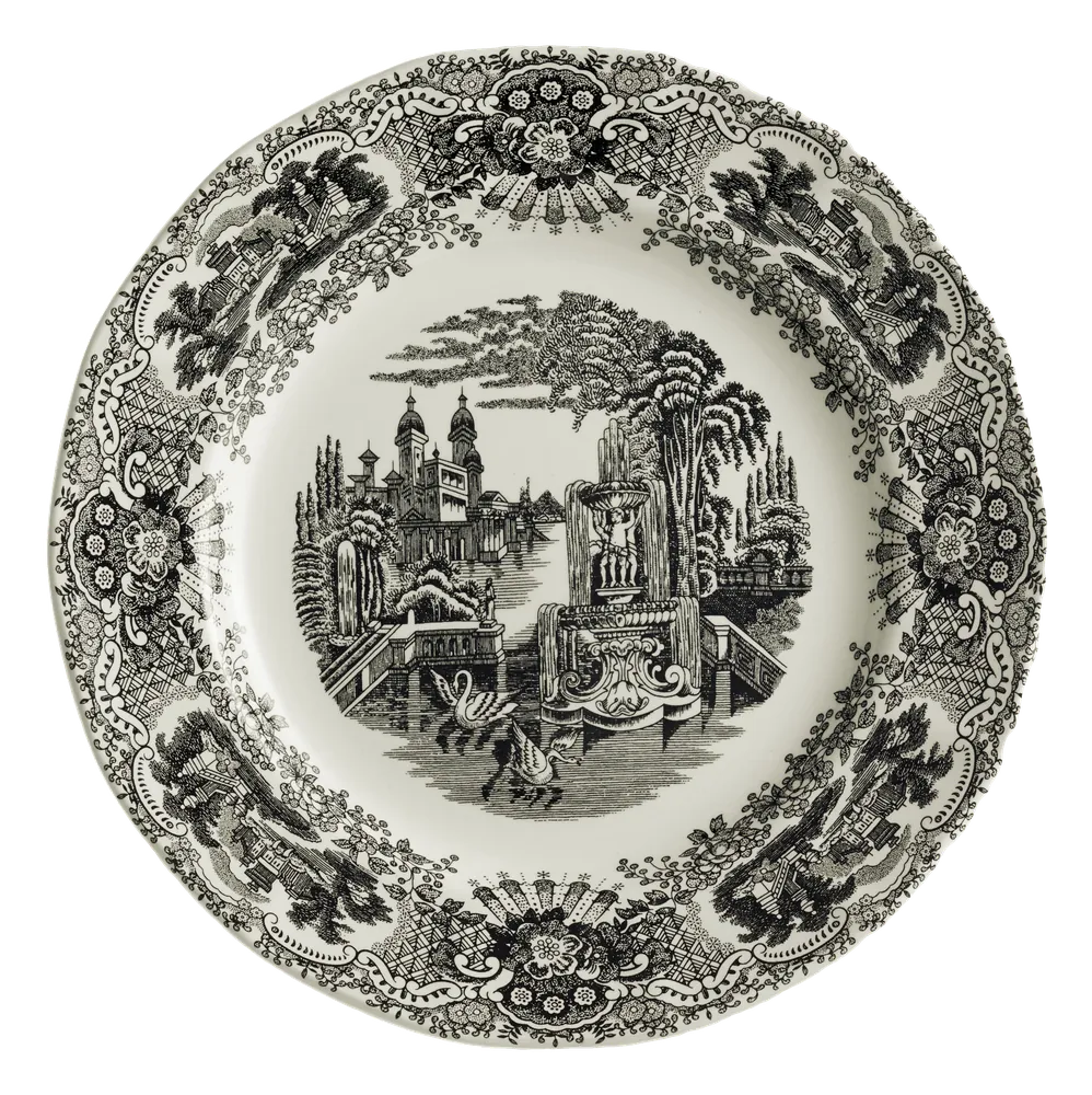 Plato llano 28 cm Negro Vistas