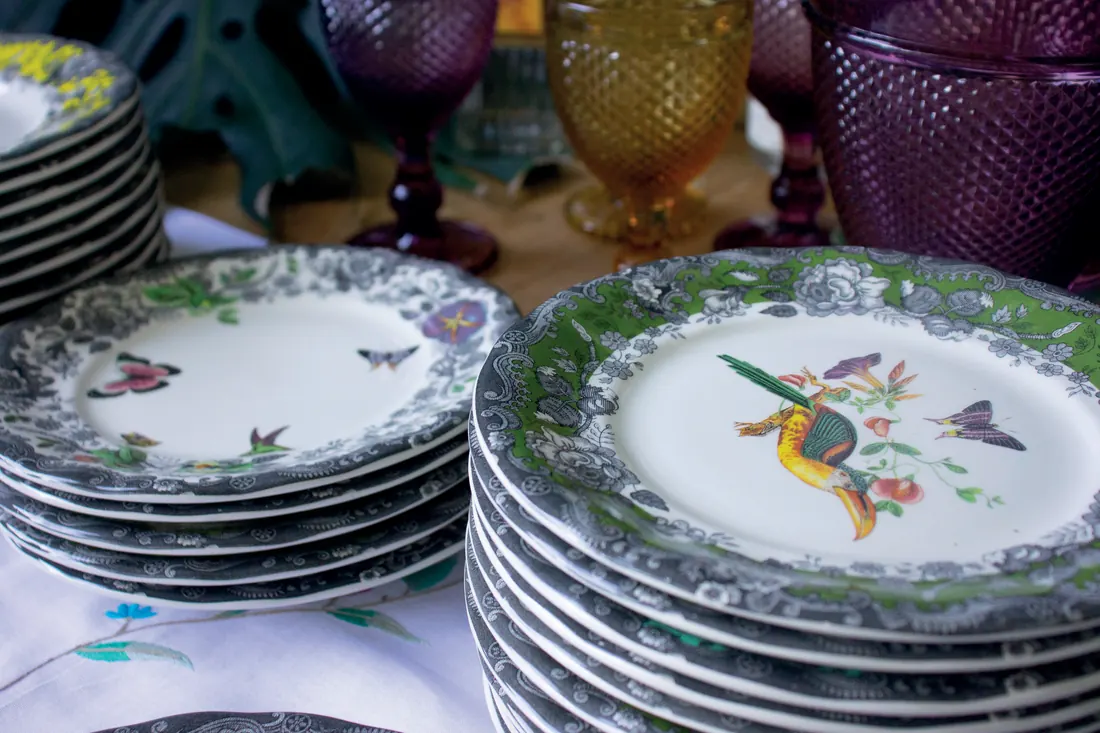 Plato de postre aguamarina Oaxaca x Gastón y Daniela detalle