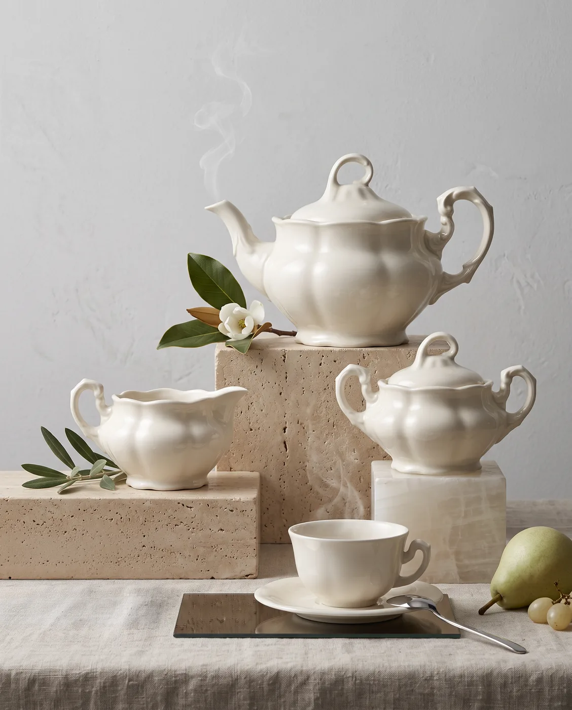 Juego de té Aurora Blanca