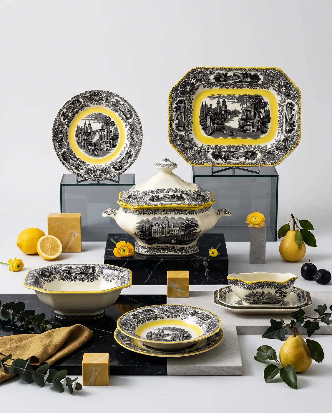 Vajilla Negro Vistas by ASH Yellow